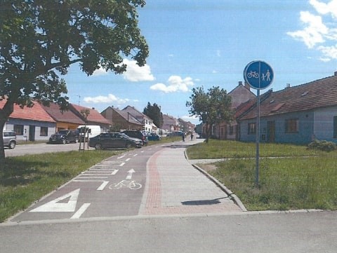 Obrázek 4 - Hustopeče – cyklostezka Masarykovo nám., ul. Bratislavská